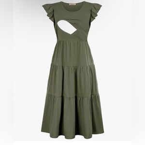 Maternity/Nursing dress in Olive Dress
